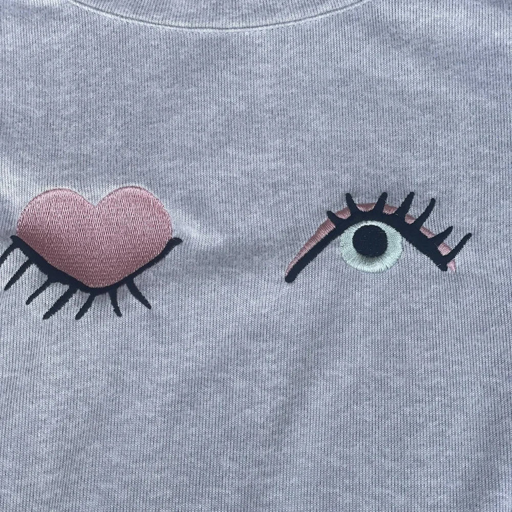 Kate Spade Sleepwear Wink Eye Gray Soft Knit Pajama Lounge Sleep Long Sleeve Top
